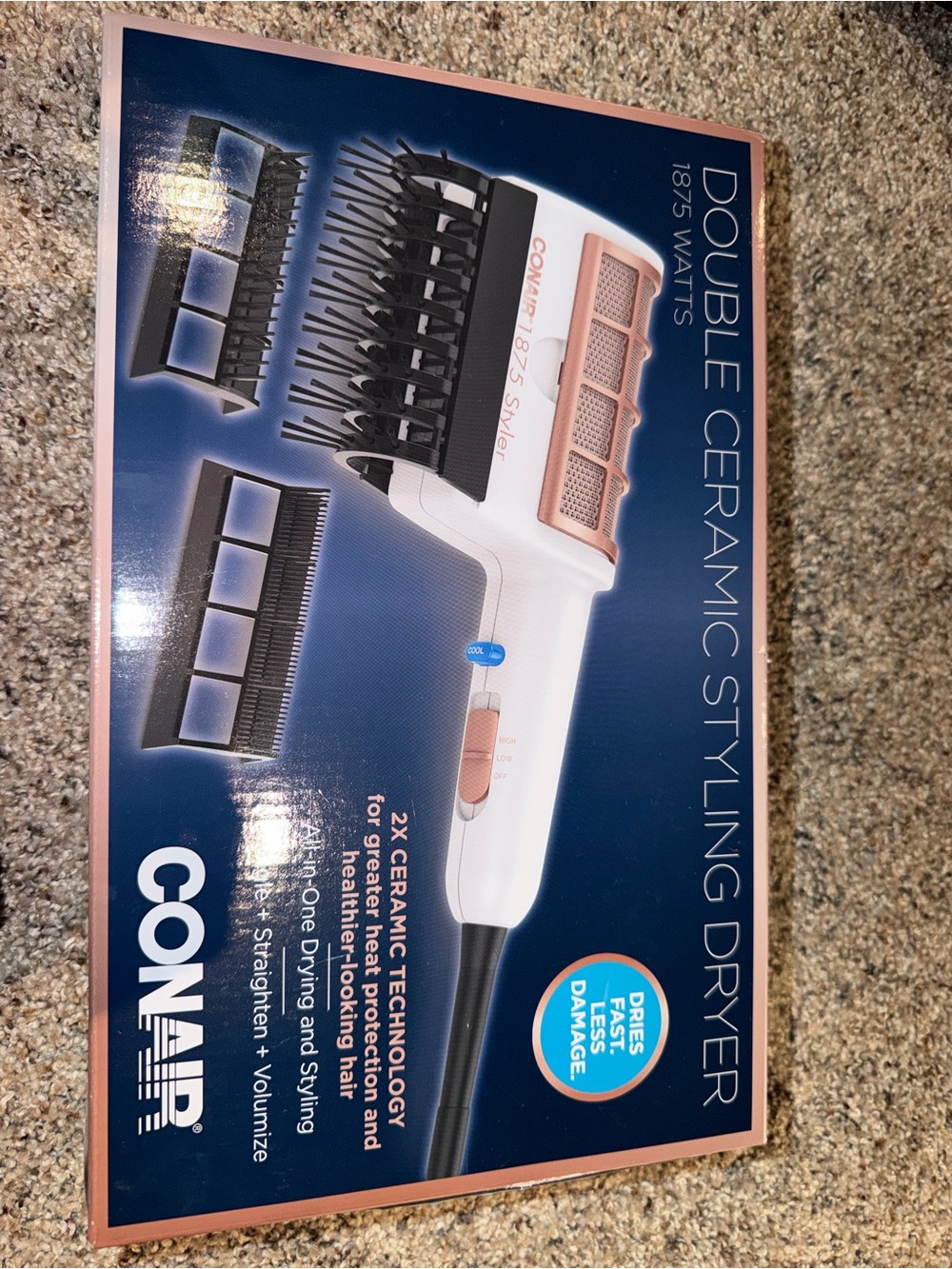 CONAIR Double Ceramic Styling Dryer in White & Rose Gold